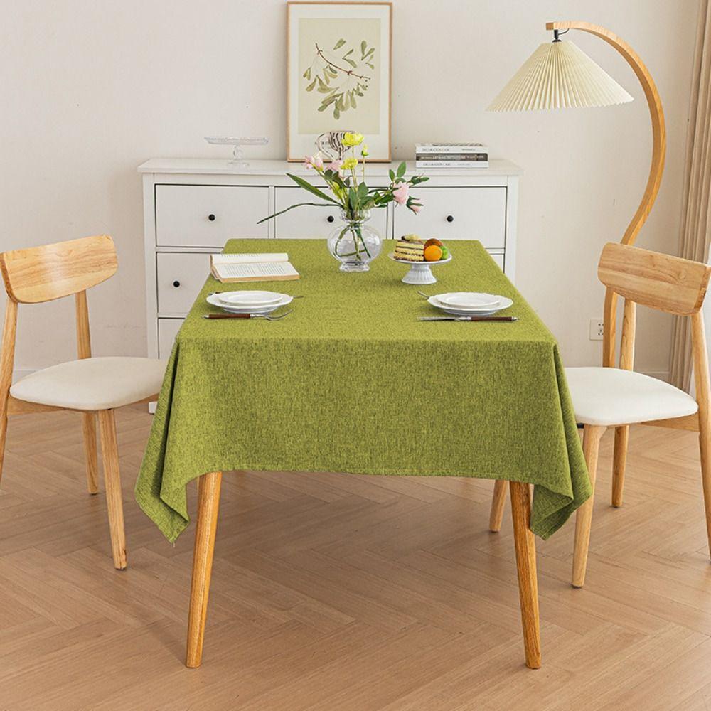Dustproof Table Cover Waterproof Table Decor Cloth Cotton Linen Tablecloth  Kitchen