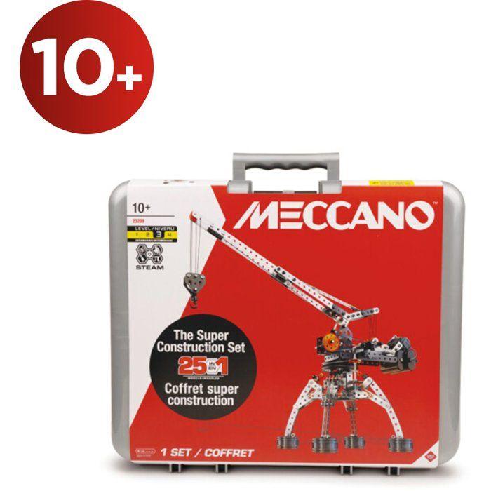 Meccano Construction Set - Metal - 638 Pieces - 10 Years + - 25 Models + Case