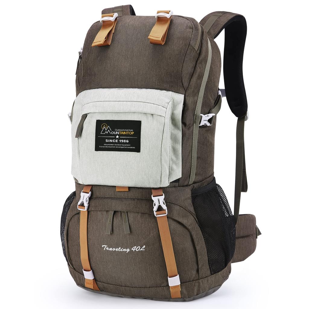 MOUNTAINTOP 40L Lightweight Hiking Backpack with YKK Waterproof Camping Hiking Large Capacity for Outdoor Women and Travel Zipper, Backpack, Rucksack,