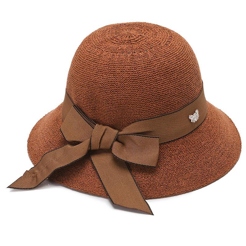 Summer Womens Wide Brim Straw Sun Hat With Sun Protection For Beach And Outdoor Activities