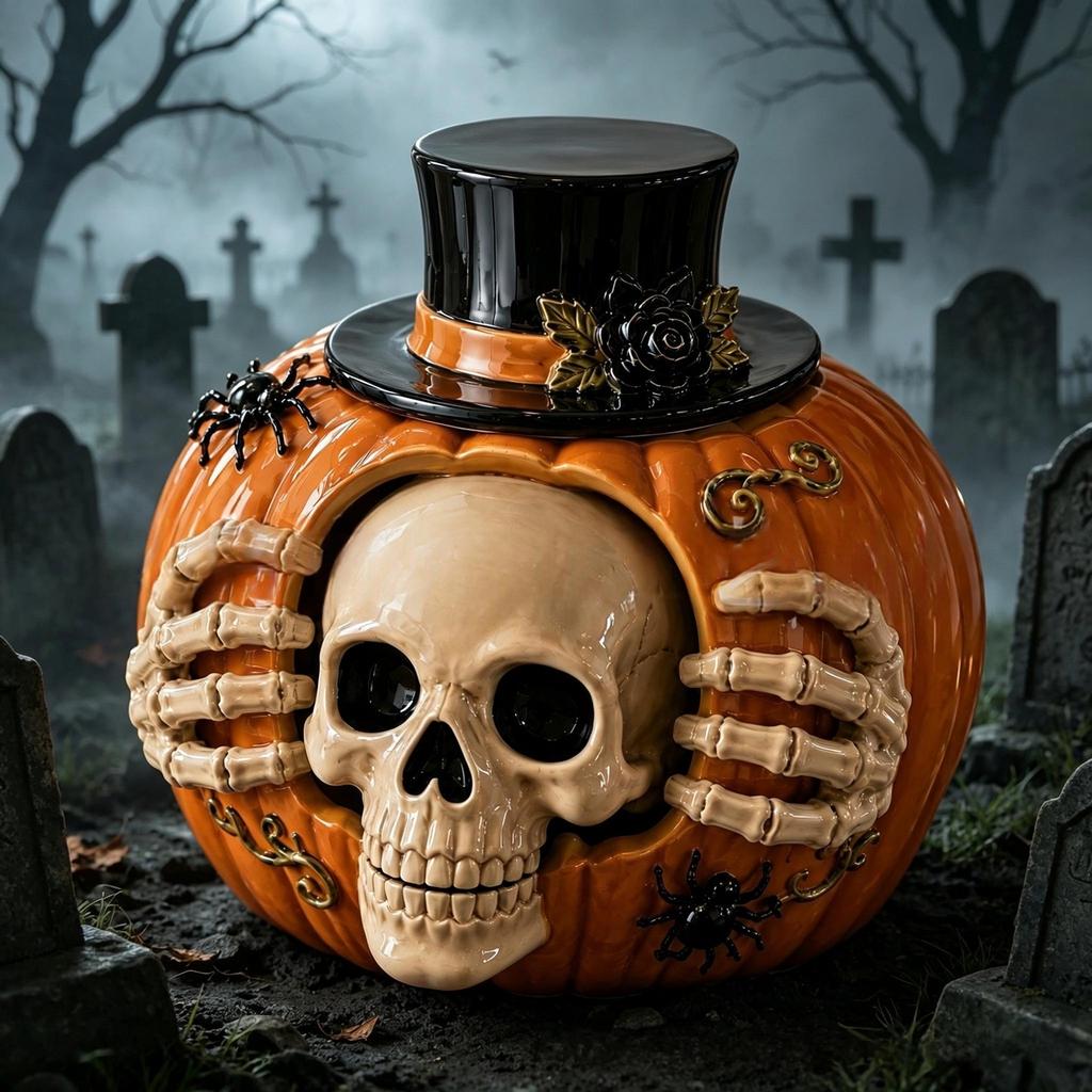 Halloween Pumpkin Candy Jar for Treats and Party Decor