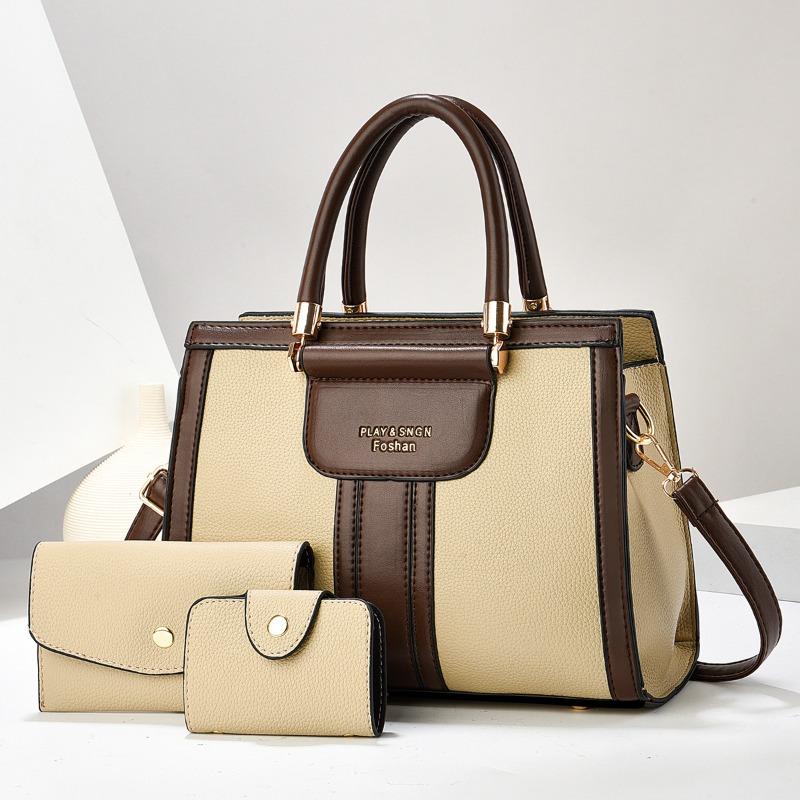 New High-value Splicing Mother and Child Bag Three-piece Large-capacity Tote Bag for Mother, Versatile Messenger Bag for Women