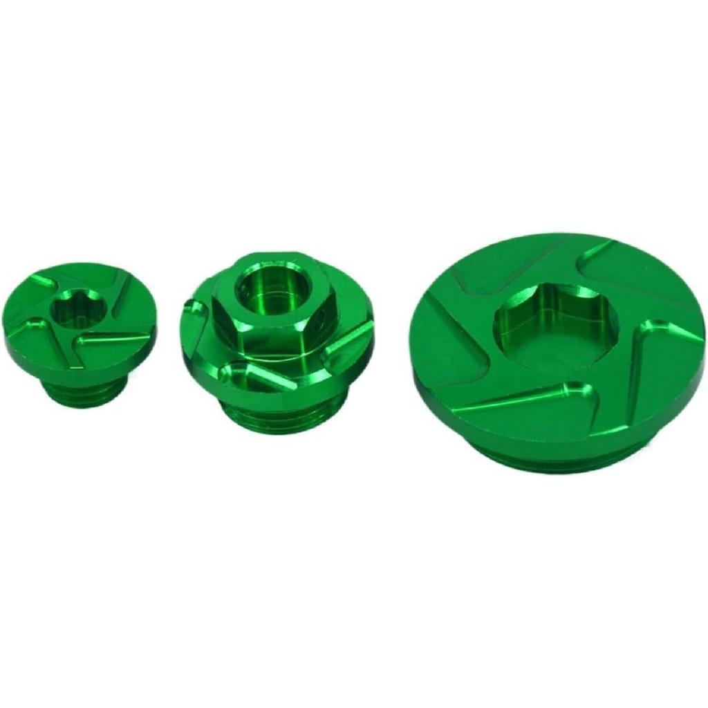CNC Billet Motorsteuerungsdeckel Ölfilterstopfen Schrauben Satz Kompatibel mit KX250F KXF250 KXF 250 KX450F KXF450 450 KLX450R KLX 450R