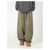 Men S Pleated Loose Straight Leg Casual Trousers Drawstring Waist Retro Pants