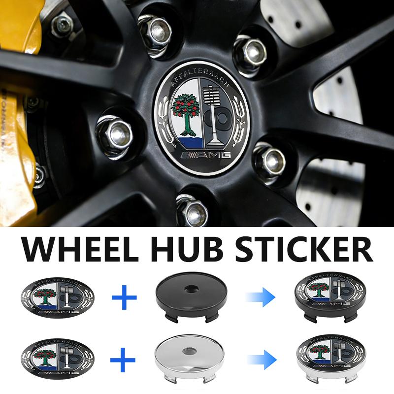 AABID1 For AMG Car Logo Wheel hub Center Cap Badge covers sticker Decals Styling Accessories Benz B-CLASS C-CLASS GLC GLE GLK W190 W201