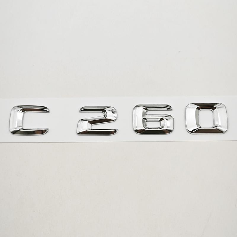3D ABS Car Letters Logo C200 C250 C260 4MATIC Rear Trunk Badge Emblem Sticker For Mercedes Benz C Class W206 Tail Accessories IL1