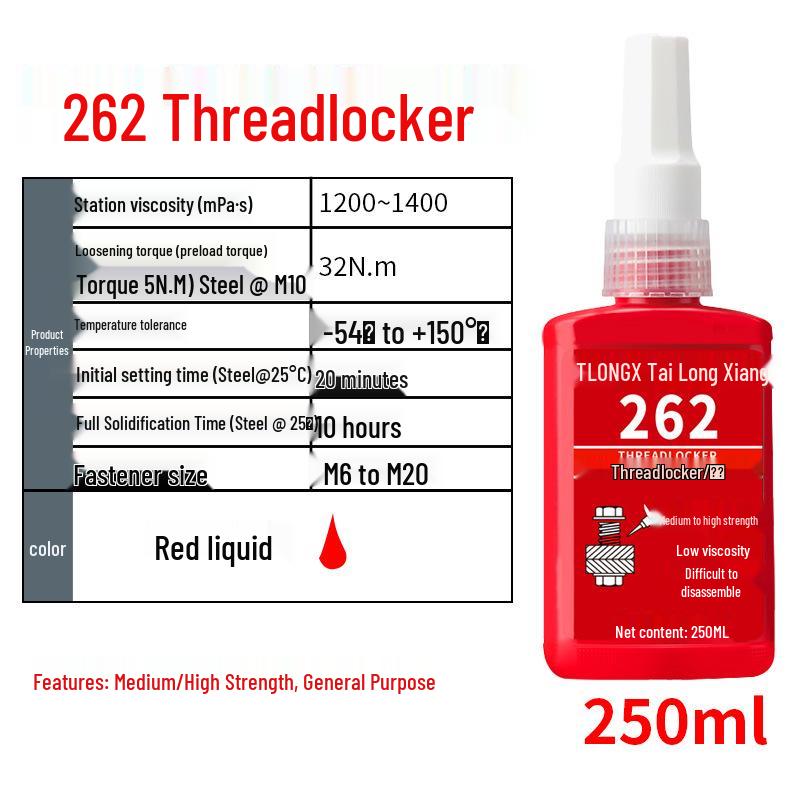 243 Screw Glue: Medium-High Strength Threadlocker and High Temp Resistant Sealant