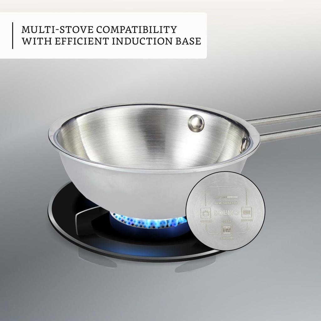 Ergonomic Cool Touch Handle | Three-Layer Durable Construction | Gas Stove & Induction Compatible | Silver | 350 ML