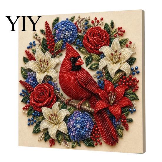 Sparkling Bead Painting Sets Christmas Faux Pearl Art Kit, DIY Snowman 3D Resin Xmas Scenes Crafting Project for Adults Beginners, Home Festive