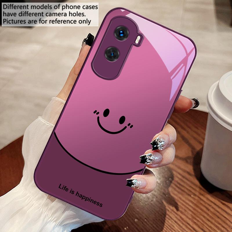 Life is about being happy For Honor 30 50 50SE 70 Pro 90 200 200Pro Magic 4 5 7 Lite X9c Smart X50i Plus X9 X30 Glass Phone Case