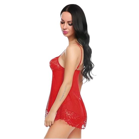 

Женская ночная рубашка Ladysta Baby Doll, свободный размер (С, М, Л) Free Size (S, M, L) малиновый