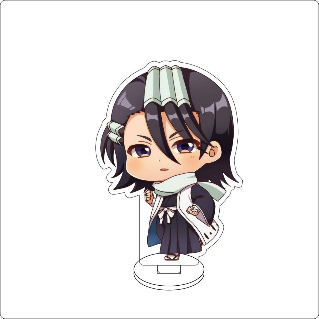 10CM Anime BLEACH Figure Stand Model Kurosaki Ichigo/Inoue Orihime/Ishida Uryuu Cute Desk Decor Standing Sign Gifts