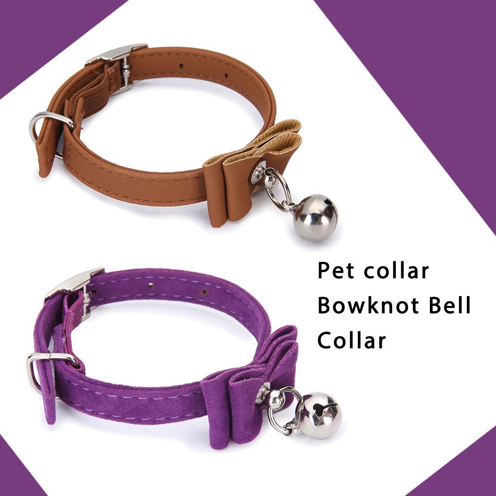 Cute Pet Dog Bowknot Bells Puppy Collar Kitten Necklace Chain Toys Adjustable