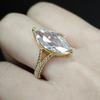 Damen Ehering Birnenschliff Zirkonia Diamant Verlobungsring Stilvoller Schmuck Geschenk