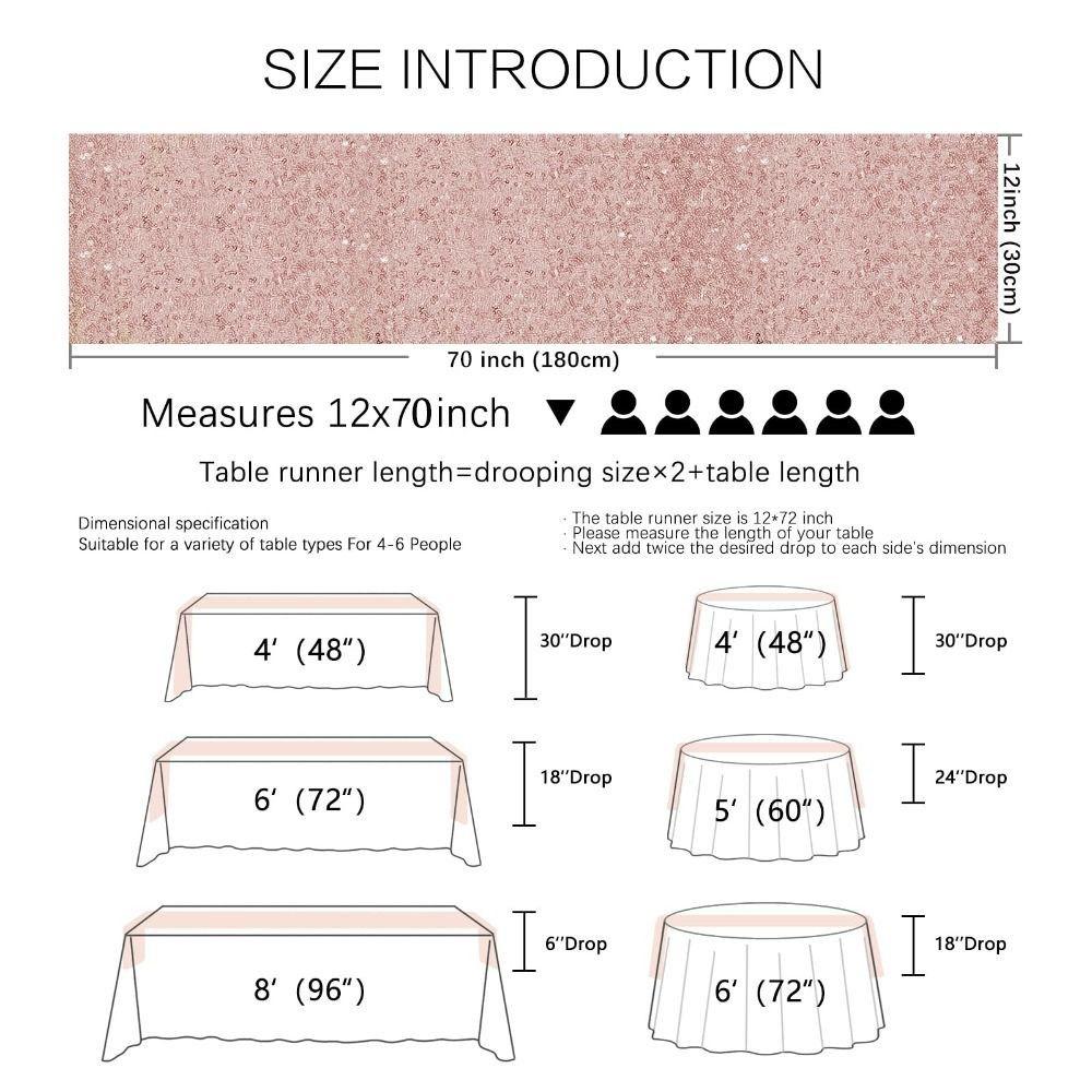 Fashion Sparkling Sequin Table Runners 30*180cm Glitter Finish Glitter Table Runner Table Decor Birthday Party