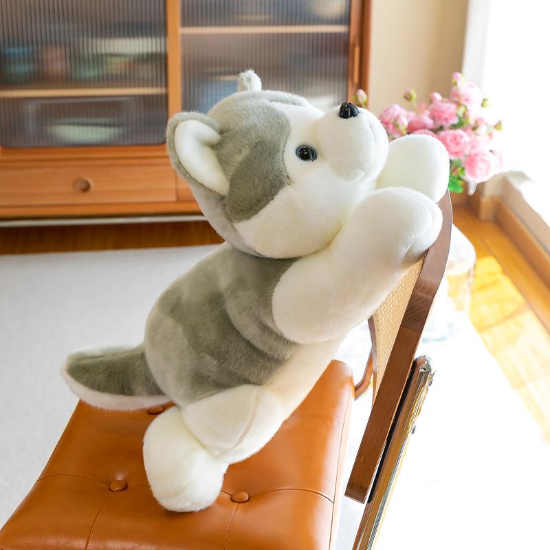 Cute party husky doll plush toy girl bed sleeping doll night market stall doll