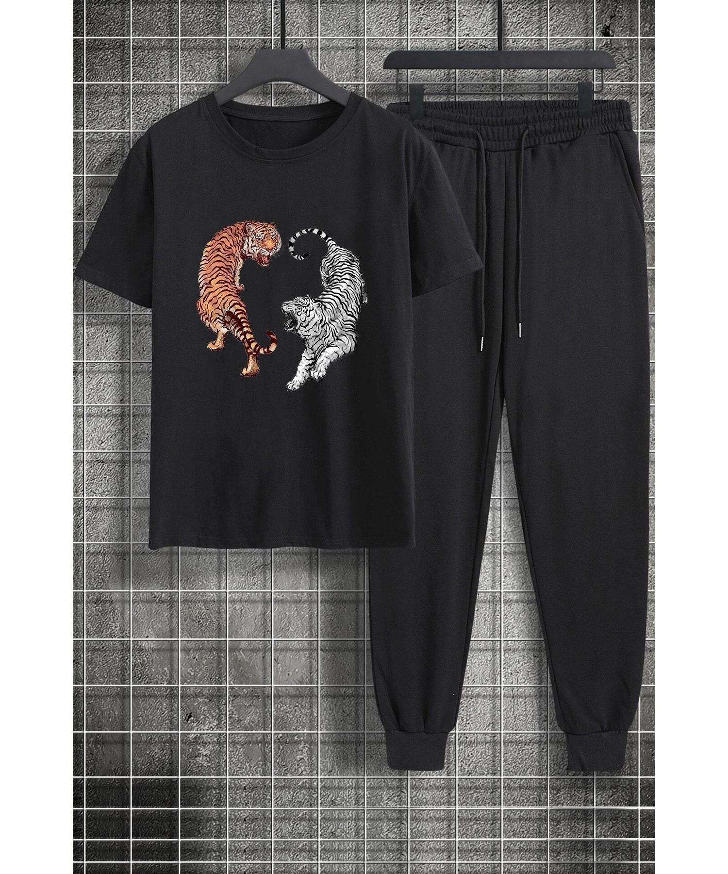 

Комплект спортивного костюма с верхом и низом с принтом тигра