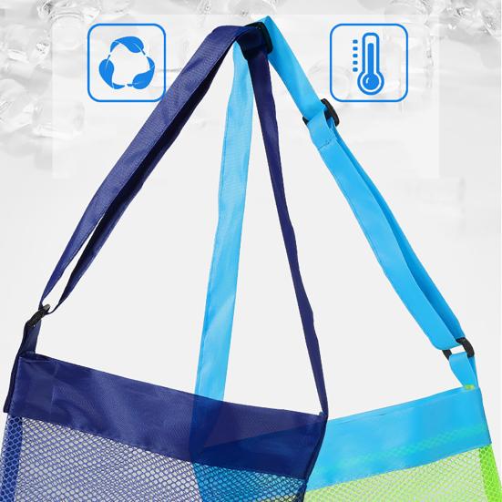 Children's Beach Digging Tools Storage Bag, Large Capacity, Portable Lightweight Mesh Bag, with Adjustable Strap, Beach Bag for Kids Toys Moving And