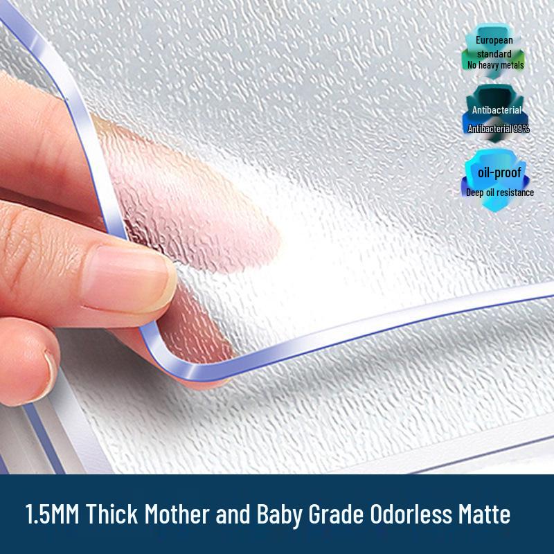Transparent Soft PVC Table Mat - Oil, Water, and Scald-Proof for Dining and Coffee Tables