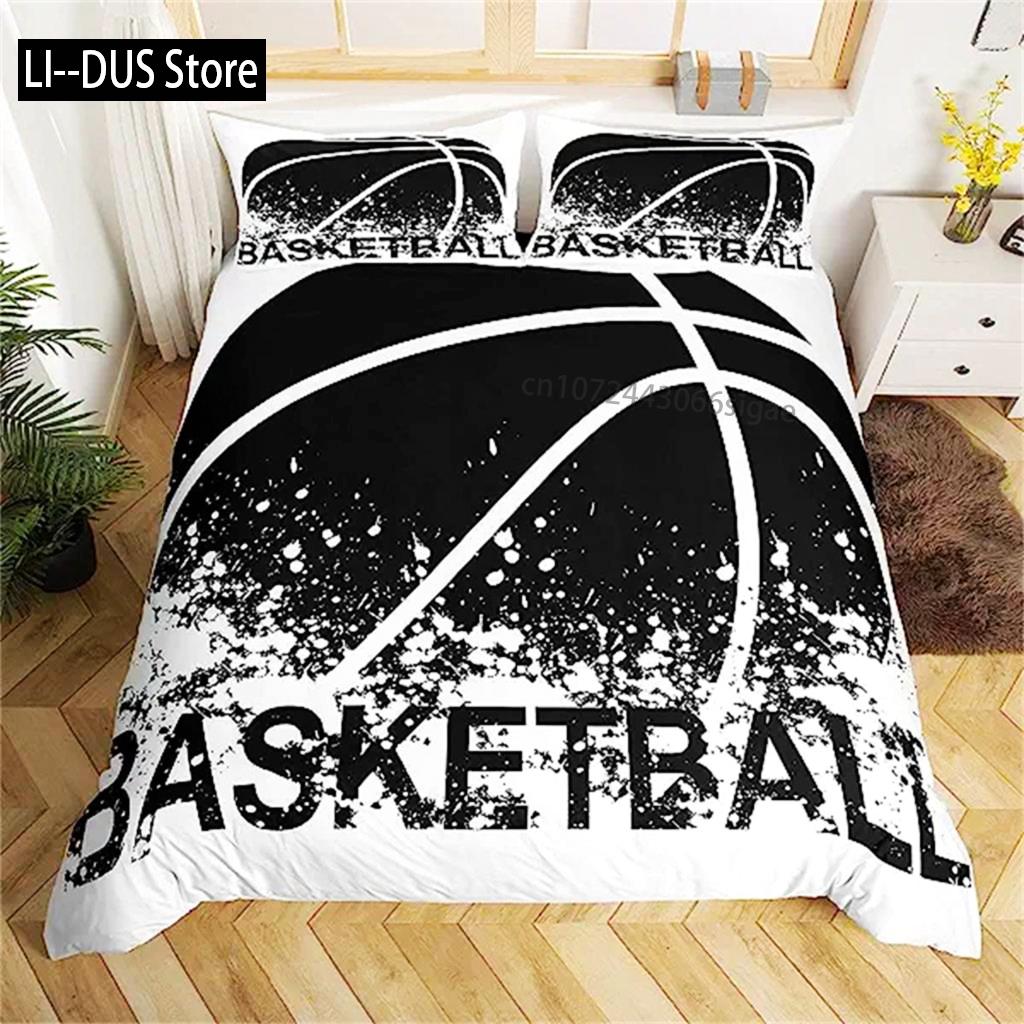 Duvet Cover Kids Basketball Bedding Set Cool Sport Theme Comforter Cover For Boys Teens Gifts Duvet Cover For Bedroom Decoration