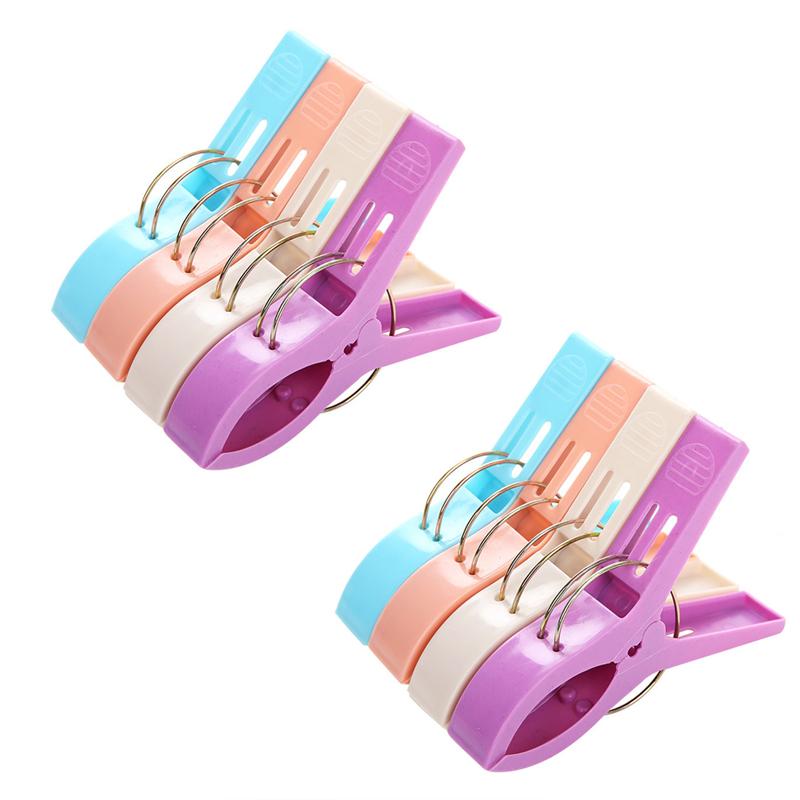 4/8/12Pcs Large Plastic Clothes Pegs Beach Towel Clips Quilt Pegs for Laundry Sunbed Lounger Underwear Home Organization