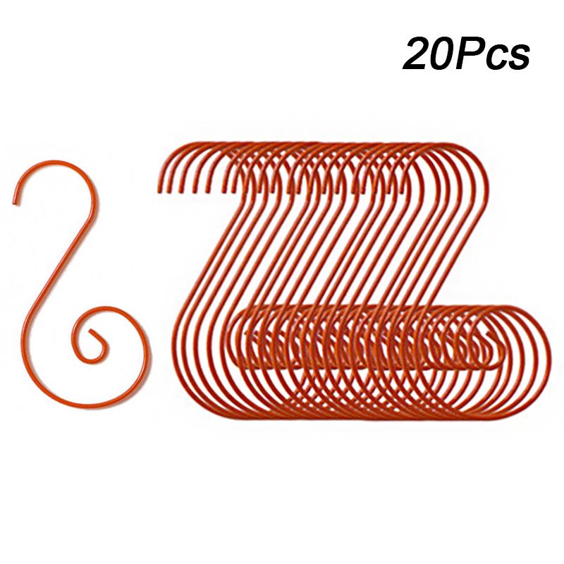20PCS Tree Ornaments Multipurpose Plastic Heavy Duty Hangers Festive Stockings Ornaments S Hooks Xmas Christmas Shaped 50mm