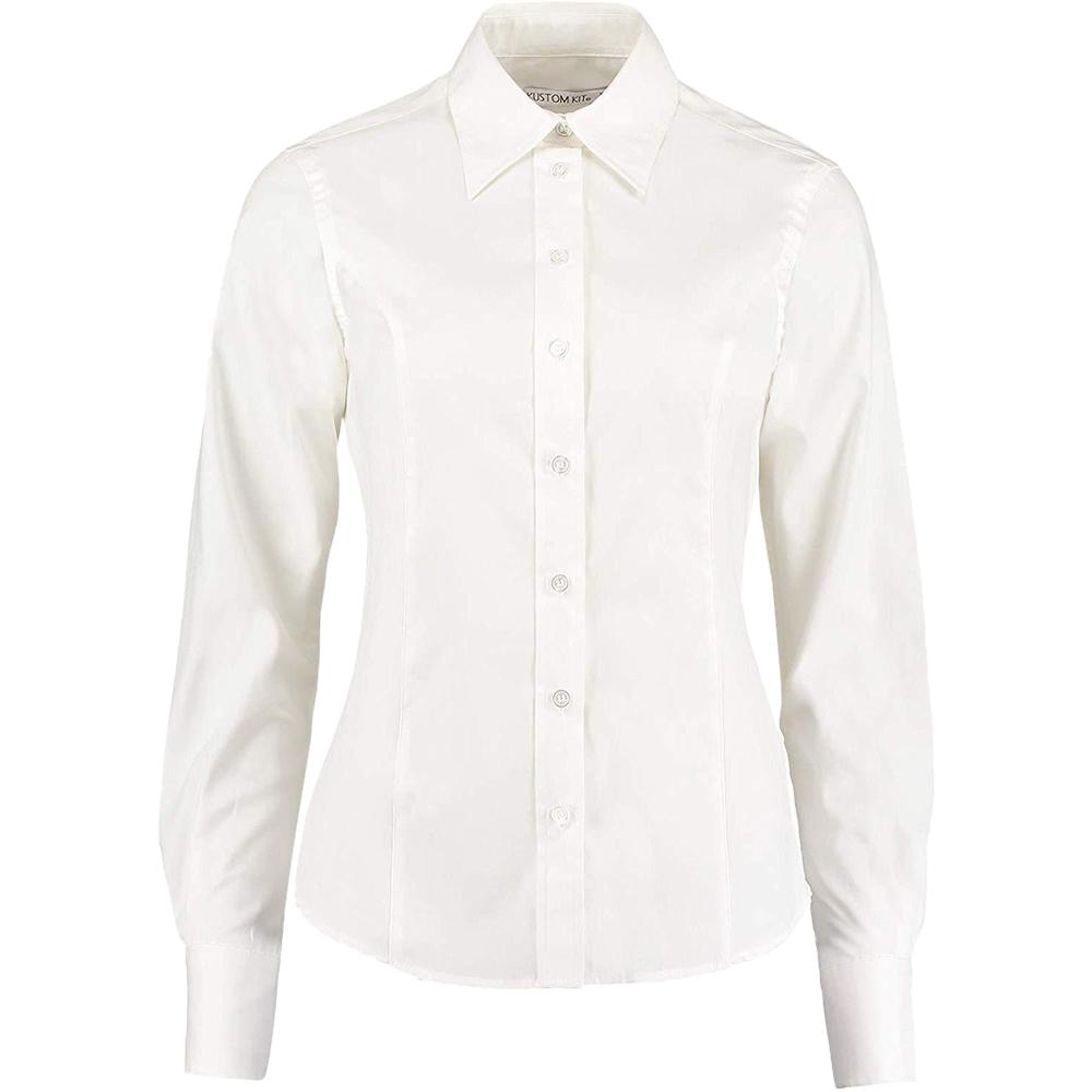 Kustom Kit Ladies Workwear Oxford Long Sleeve Shirt