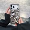 Matte electroplated silver pleats for iPhone17Pro max Apple 16 mobile phone case 15/14 premium sense