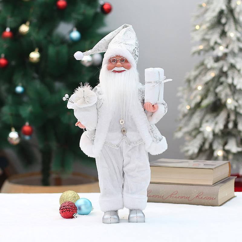 46Cm Standing Santa Claus Doll Supermarket Window Hotel Santa Claus Party Christmas Decorations