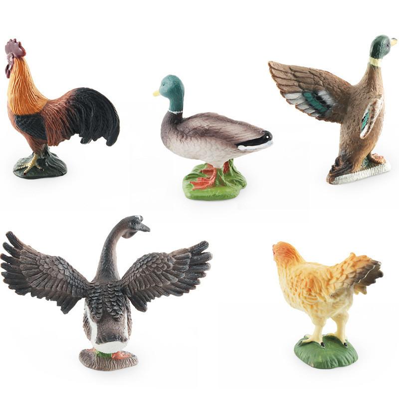Detailed Pvc Models Of Farm Poultry Ducks Geese Roosters And Hens For Educational Play