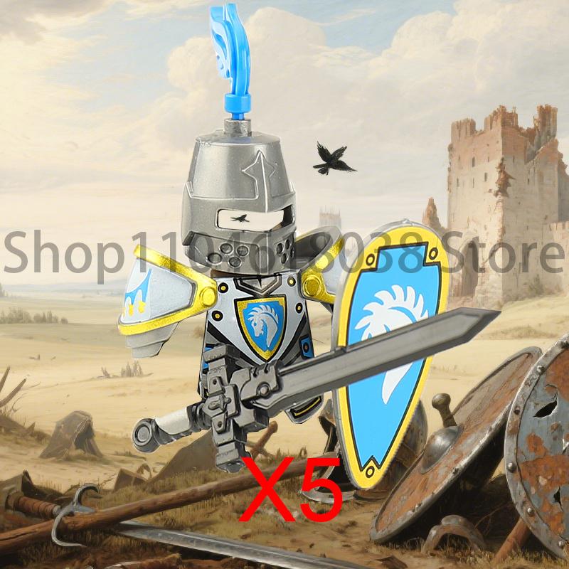 Medieval Military Figures Octopus Sea Demon Knights Building Blocks Weapons Accessories Sword Temple Spear Shield MOC MINiBricks