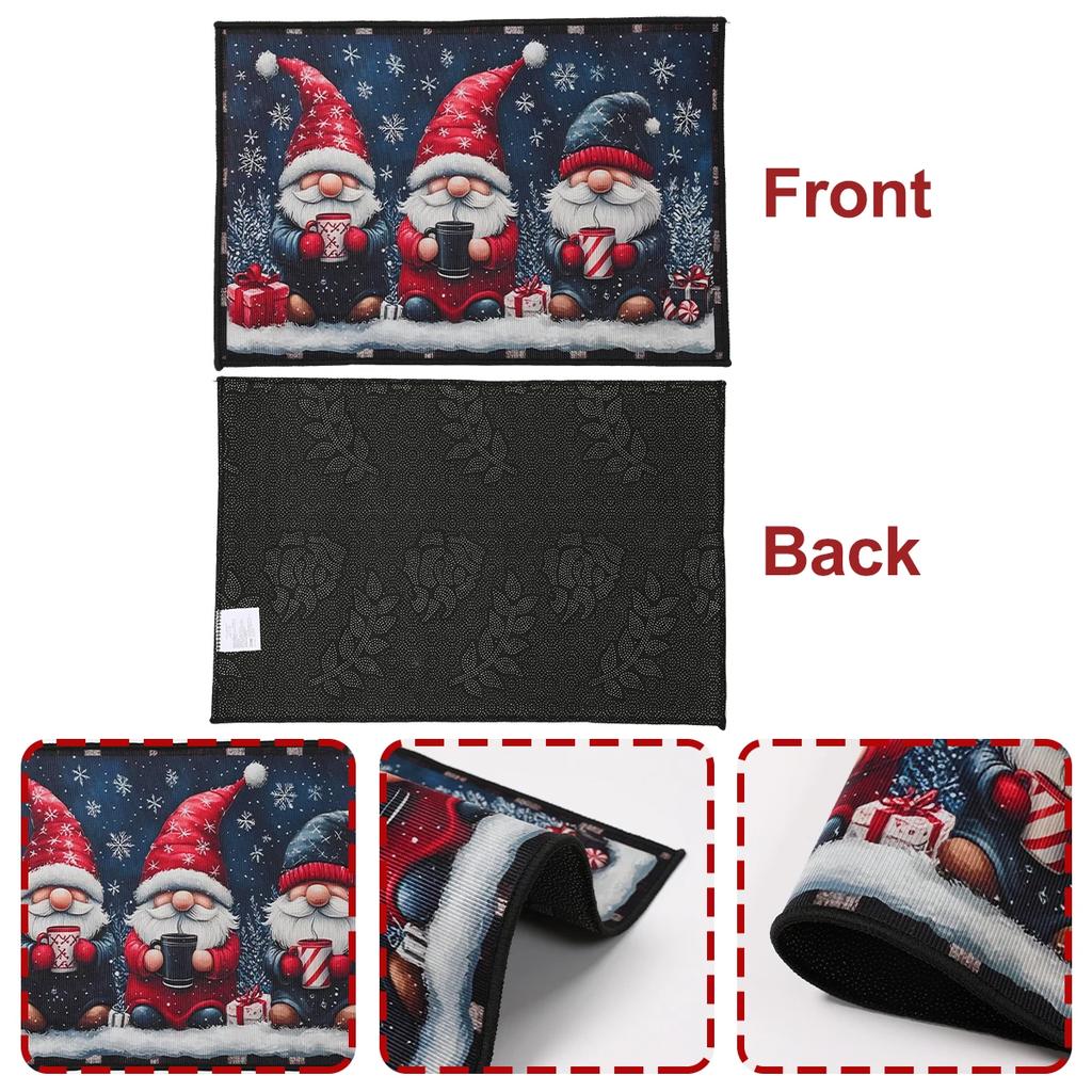 Christmas Floor Mat, Christmas Decorations, Anti-Slip And Easy-To-Clean Entrance Carpet,  New Year Home Decoration