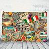 2D flat design, 1-piece Italian cultural background fabric flag, suitable for Italian event decoration