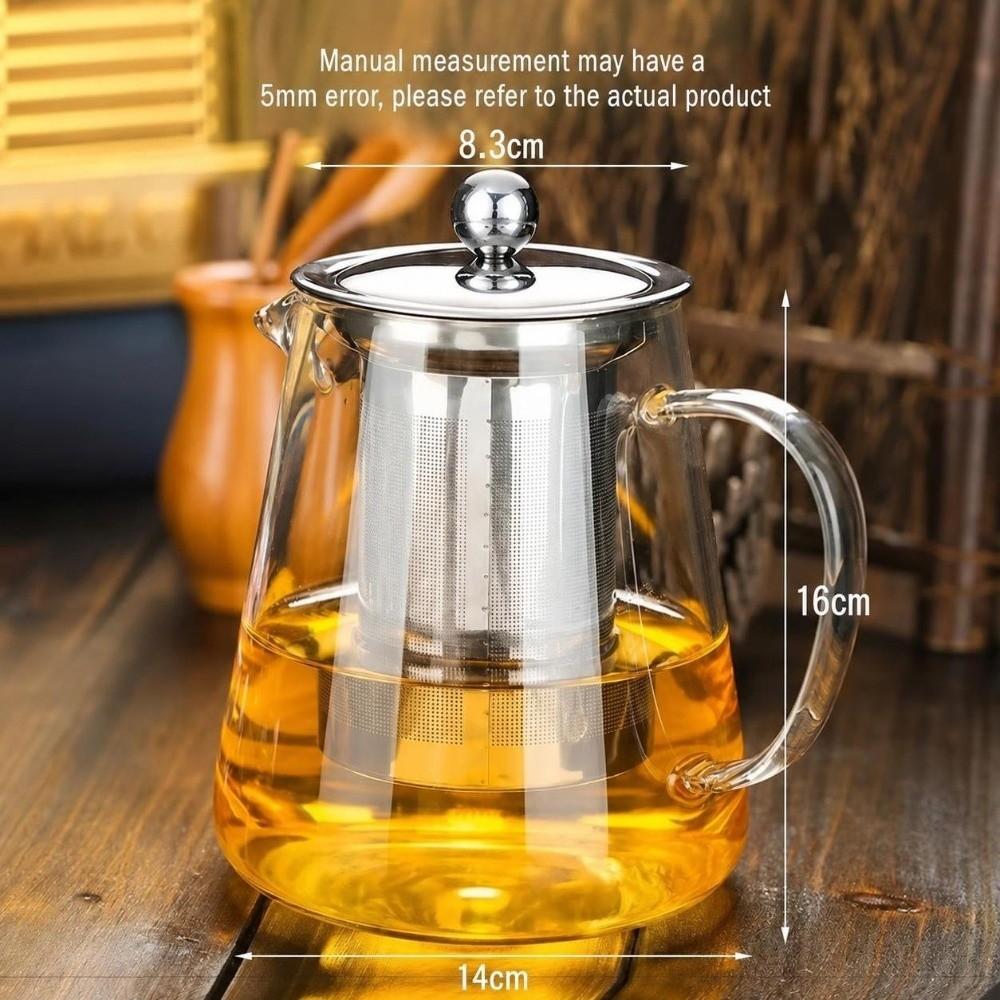 with Stainless Steel Infuser Glass Teapot Heat Resistant Coffee Tea Pot  Blooming Tea