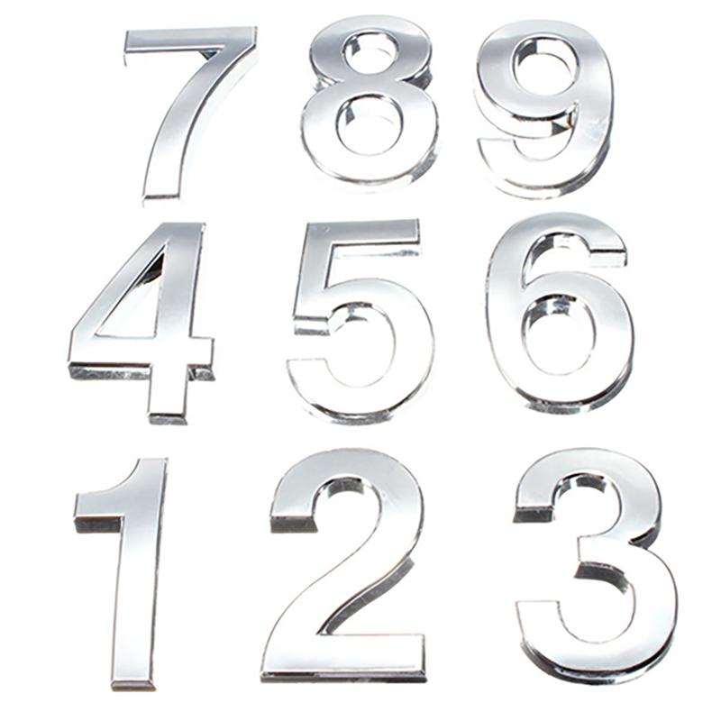 0-9 Polished Modern House Door Plaque Address Number Digit Plate Sign Christmas Decorations