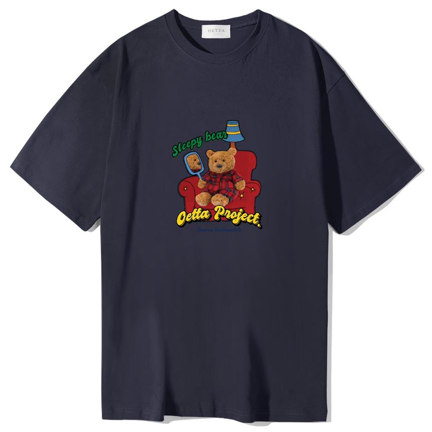 Yda Happy Bear Short Sleeve T-Shirt Navy Navy/Xl