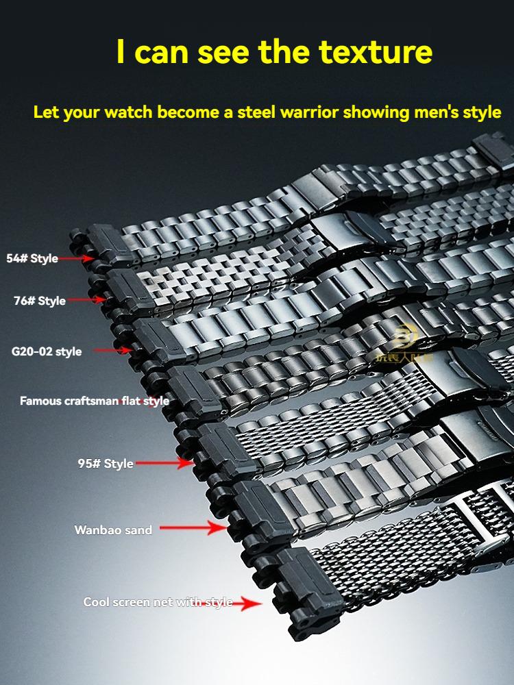 Correa de Acero Inoxidable de Repuesto para Casio G-SHOCK Mudmaster GWG-2000 GWG-2040 | Correa de Reloj Metálica de Alta Resistencia | para Hombre