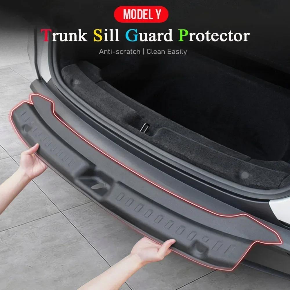 For Tesla Model Y Juniper 2025 Trunk Sill Plate Protector TPE Rubber Protector Tesla Threshold Bumper Pad Prevent Scratching