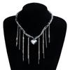 New Women Elegant Tassels Heart Pendant Necklace For Women Y2K Chain Choker Necklace Fashion Party Jewelry Accessories Gift