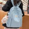 Students Backpack Large Capacity Waterproof Fashion Letter Solid Color Girls Teenage Casual Schoolbag Bookbag School Supplies