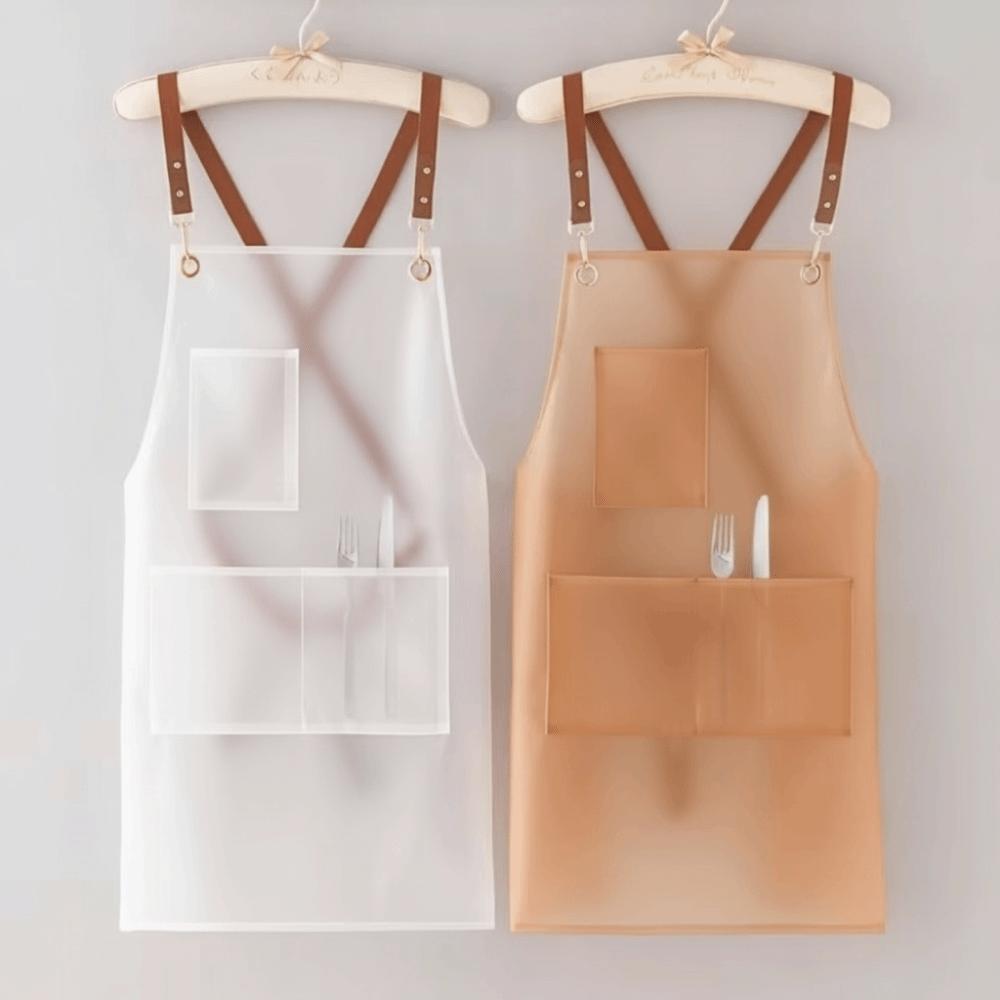 Oil-proof TPU Apron Transparent Cooking Apron Korean Work Clothes for Coffee Cooking