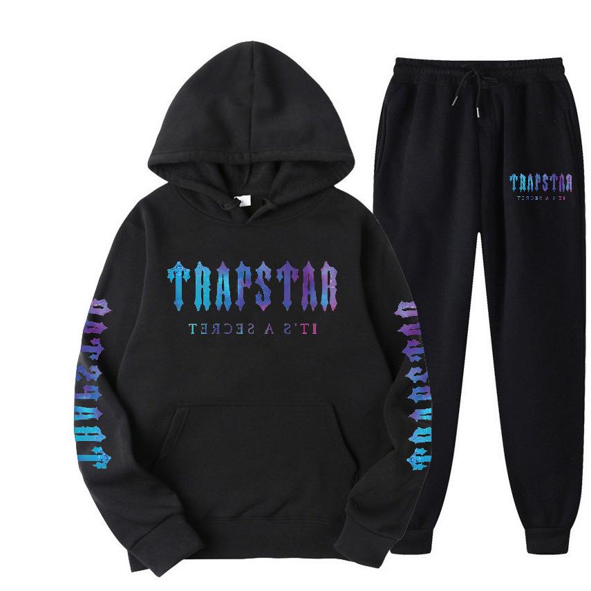 Cross-border New Sweater Set Trapstar Letter Casual Street Youth Fleece Sweater Sweatpants Sports Cover