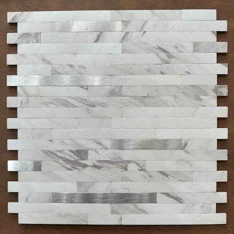 4pcs/lot Mosaic Wall Tile Peel And Stick Self Adhesive Waterproof Aluminum composite rectangle Kitchen Bath Tile Backsplash 118
