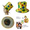 Halloween Party Performance Hat Clown Polka Dot Top Hat Magic Jazz Hat High Top Hat