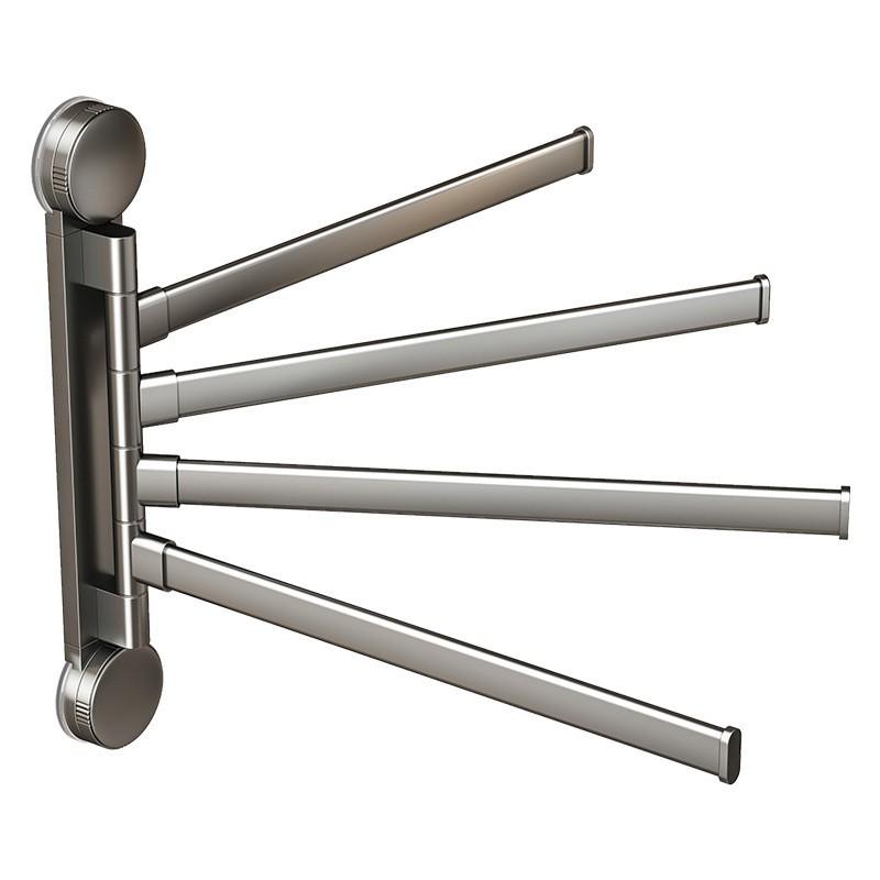 Rotating Suction Cup Towel Rack Bathroom Corner Wall Mount No Drilling 1-5 Bar Iron Holder Modern Minimalist