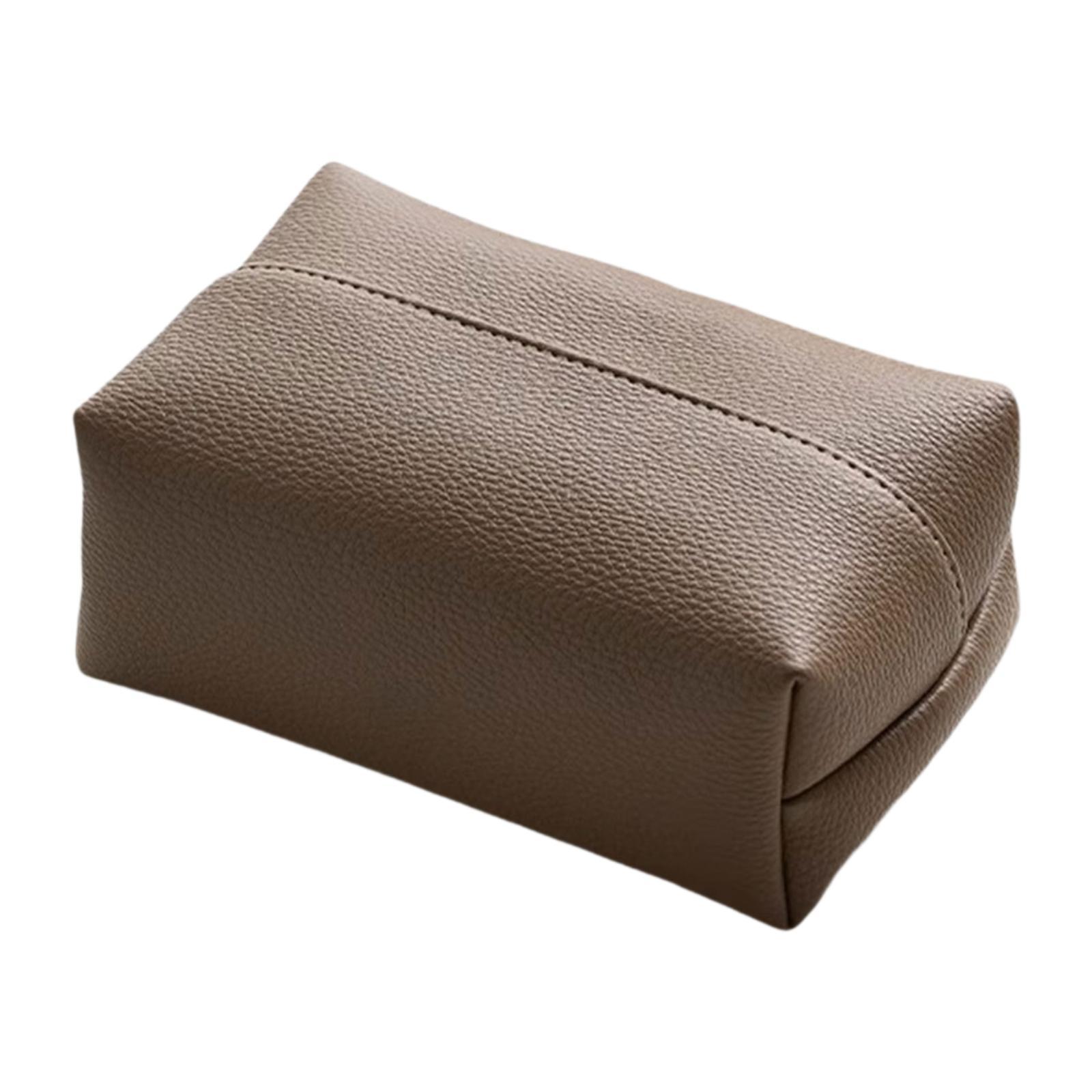 

Elegant PU Leather Tissue Box Cover Small Handy Napkin Holder for Car Office Hotel Bedroom Decoration серый