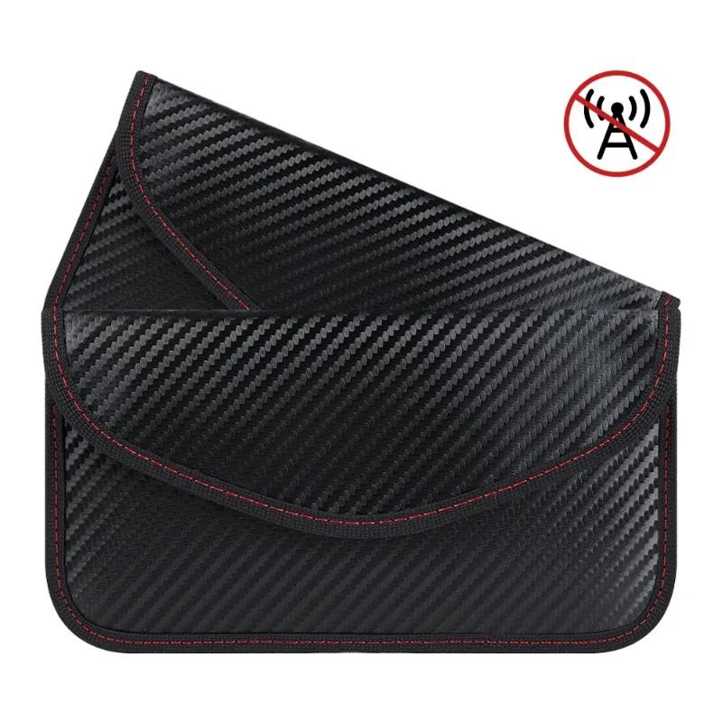 2-1pcs Car Key Signal Blocking Shield Case Faraday Bag Protector Pouch Signal Blocker Case RF Signal Safe Lock Bag for Car Keys