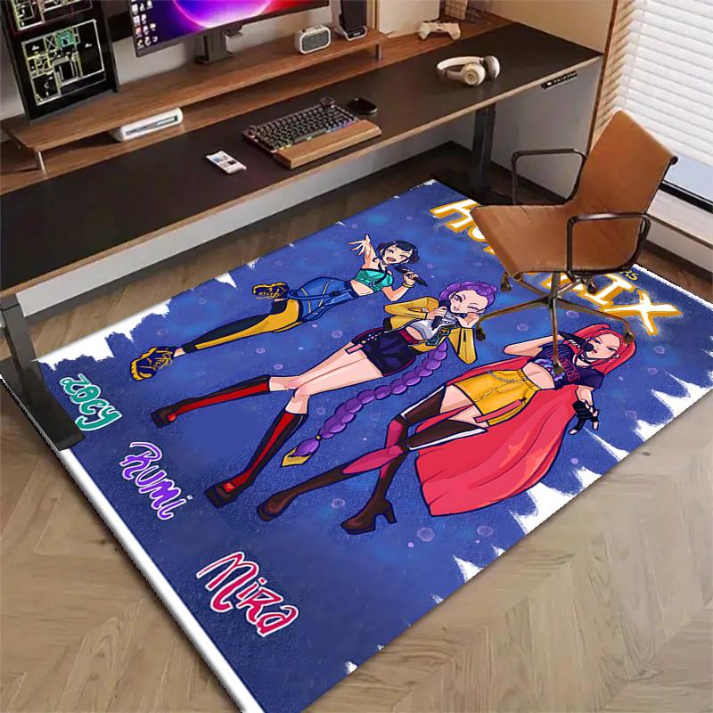 1pc KPop Demon Hunters4 Design Printed Area Rug Carpet for Bedroom Living Room Home Decor Rugs Mat Non Slip Mat Rug for Bedside