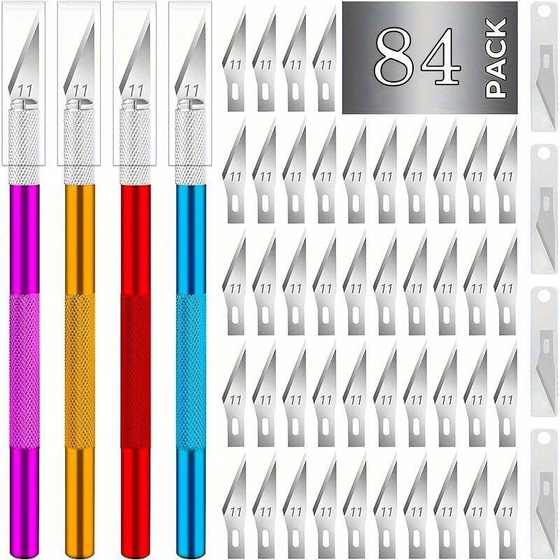 

Набор ремесленных ножей, 84 шт. (4 ножа + 80 лезвий) Набор острых ремесленных ножей, прецизионные ремесленные ножи для художественной резки своими руками, скульптуры, скрапбукинга