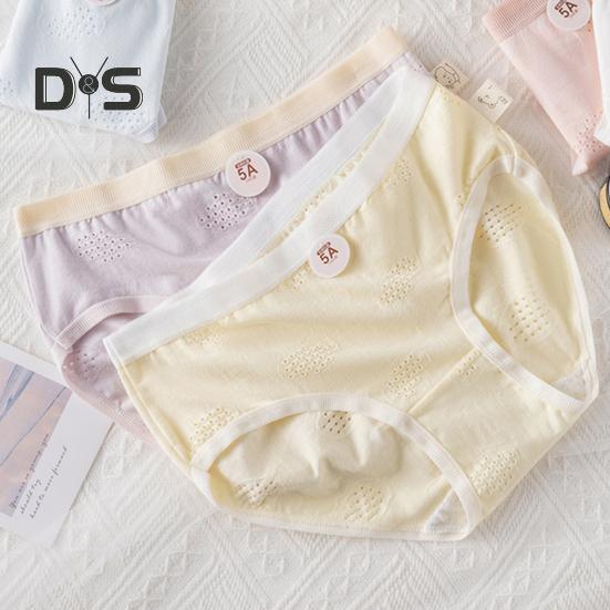 Bragas de estudiante de secundaria sin costuras de cintura media de alta elasticidad ahuecadas con buena transpirabilidad de color sólido de corte entallado fino informal ropa interior deportiva para dama